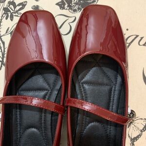 Women's Burgundy Mary Jane Flats
